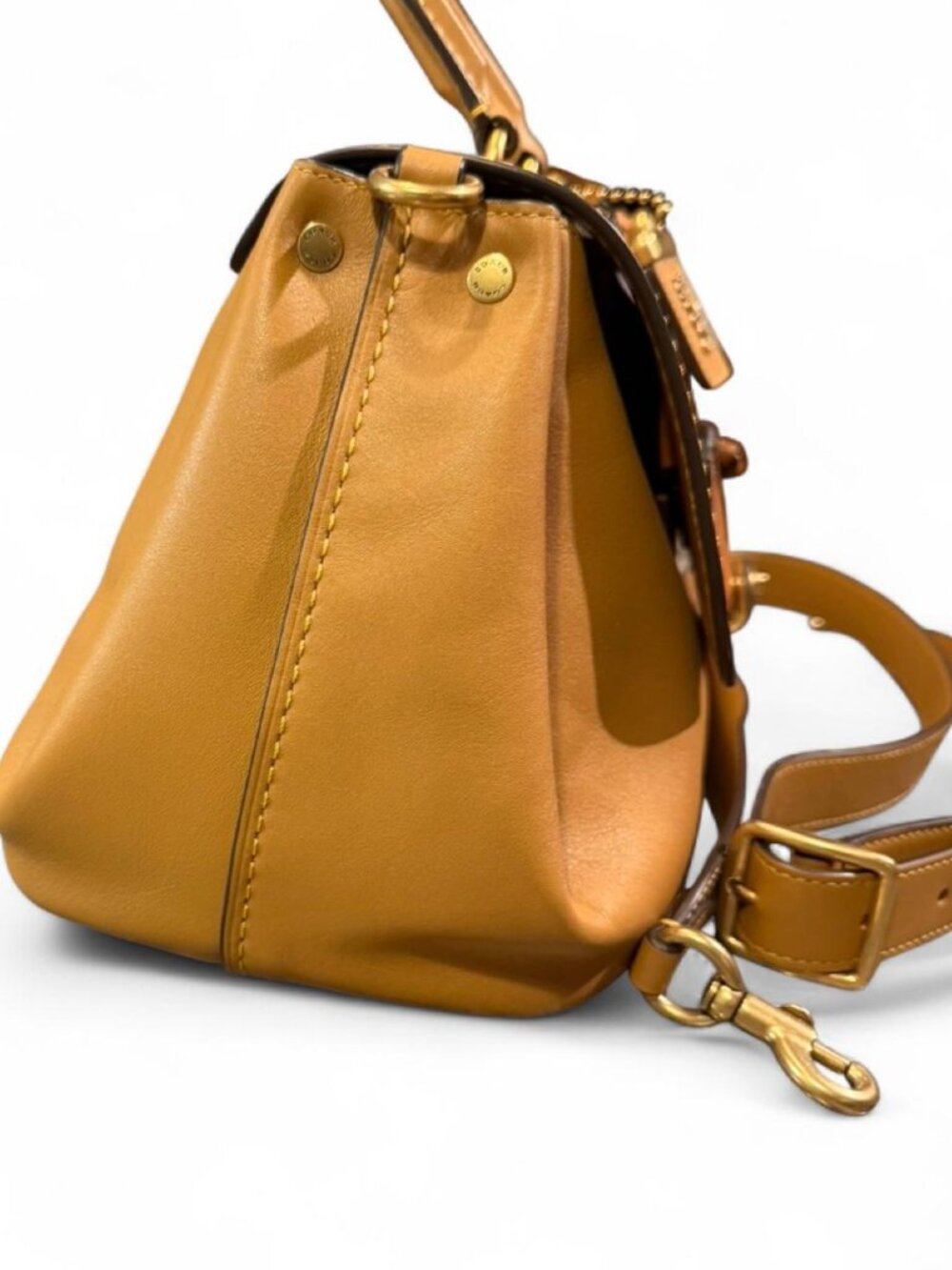 Coach Slouchy Rogue Top Handle in Honey Brown - Picture 7 of 8